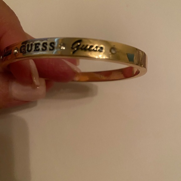 Guess Accessories - Brand New- GUESS Gold-Tone Logo Engraved Bangle